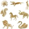 YunBey Set di 8 puzzle 3D di animali in legno | kit DIY per bambini a partire da 7 anni e adulti, giocattolo educativo, regalo per compleanno e Natale