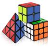 ROXENDA Speed Cube Set, [3 Pezzi] Cube Set con Cubo Magico di 2x2 3x3 Piramide, Durevole e Colori Vividi - Tornitura Facile e Giocare Liscio (Stickers)