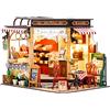 CUTEBEE Kit Book Nook - Casa in Miniatura DIY per Adulti, Kit di Costruzione Modello, Set di Fai-da-Te 3D, Puzzle in Legno, Supporti per Libri, Scaffale Decorativo, Regalo per Ragazze e Donne (M2422)