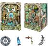 STRUCWOOD Kit fai da te in legno 3D per casa delle bambole fai da te, casa delle bambole magica, piccola casa delle bambole, libreria, casa delle bambole per adulti, con luce LED (rovine perdute)