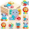 Purpledi Puzzle in Legno per Bambini - 6 Pezzi, Animali Montessori Giochi Educativi, Giocattoli 1 2 3 4 Anni, per le Abilità (A)