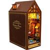 Generico Kit Booknooks per Adulti - Decorazione Puzzle 3D in Legno per Scaffale | Modello Casa Illuminazione LED Educativo Per Biblioteca Camera Bambini Adulti Natale Halloween