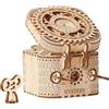 ROBOTIME Scatola del Tesoro in Legno con Combinazione a 3 Cifre, LK502 | 158 pezzi, 810 combinazioni possibili, Vano principale & scomparto nascosto, Senza colla