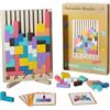 MonteSpi Gioco Blocchi Verticali Legno,Montessori per Bambini 3+ | Blocchi geometrici colorati, allena il pensiero logico e lo spazio visivo, ottimo gioco educativo e regalo di compleanno