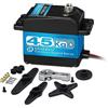 ANNIMOS Servo ad Alta Coppia 45KG 8.4V Motori Servo Sterzo RC Senza Nucleo Acciaio Inossidabile Ingranaggio a Basso Profilo Impermeabile per Auto in Scala 1/8 1/10 1/12 Robotica Fai-da-Te - 180 Gradi