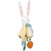 Clementoni Baby - Soft Cuddles Bunny Comforter, Dou Dou Morbido per Neonati 0+ Mesi, Personalizzabile con Nome, Stimolazione Sensoriale e Rassicurazione, 100% Lavabile,17599