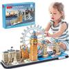 CubicFun Puzzle 3D London Skyline, Modello Architettura 107 Pezzi | Kit Costruzione Londra con Tower Bridge e Big Ben, Modello Città Decorativo, Puzzle Modellismo Adulti Bambini