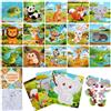 Fantspati Puzzle Legno Bambini, Animali Puzzle Legno Giochi Montessori 1 2 3 Anni | 16 Pezzi Puzzle in Legno con Libro da Colorare, Giocattoli Educativi Animali, Regalo Compleanno Natale per Bambino Bambina