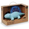Little Big Friends dinosauro sensoriale neonato | Giocattolo dinosauro morbido in pelle vegana senza PVC |Giochi montessori 0-12 mesi per motricità fine | Grelot sonoro dolce | Dimitri il Dimetrodonte