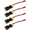 LINSYRC Confezione da 4 Adattatori XT60 Maschio a Femmina con Spina Femmina JST 20 AWG 10 cm Cavo per Batteria al Litio RC Drone Quadcopter