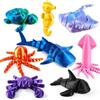 Dutown 8 Pezzi Animali Marini Stampati in 3D, Figure Articolate con Giunture Mobili, Mini Creature Marine, Giocattoli Fidget Sensoriali, Animali da Scrivania, Decorazione Oceano per Bambini e Adulti