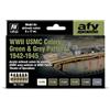 Vallejo Model Air AFV Set 71623 WWII USMC Colors Green & Grey Patterns 1942-1945 (6)
