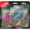 Pokémon Confezione da tre buste di espansione con Pecharunt dell'espansione Scarlatto e Violetto - Segreto Fiabesco del GCC (tre buste e una carta promozionale olografica), edizione in italiano