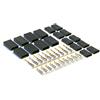 VUNIVERSUM 10 paia di connettori per servo a 3 pin, placcati oro, JST-SH con JR Graupner Servo Crimp Set Pins Male Female RC Modellismo Nero Fai da te
