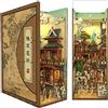 Tonecheer DIY Book Nook Kit, Puzzle 3D in Legno fai da te Libro Nook Miniature da Costruire Modellismo Adulti, Regalo decorativo per inserto per libreria con LED (Cultura della dinastia Song)