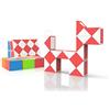 ROXENDA Magic Snake con 24 Blocchi, Magic Snake Cube Twist Puzzle - 3D Puzzle Giocattolo di Fidget Snake Gadget Compleanno per Bambini e Adulti - 1 Pack (Rosso)