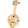 Janod - Banjo Pure in Legno - con Graziose Illustrazioni Stampate, Vernice Ad Acqua - Meccaniche a Forma di Uccellino - Gioco Imitativo - 3 Corde di Ricambio - Banjo per Bambini da 3 a 8 Anni, J05160