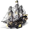 Piececool 3d Metal Puzzle Nave Pirata, Black Pearl 3D Puzzle Metallo per 340 Acciaio Inossidabile, 1:1 Ripristina, Regalo di Compleanno, modellismo da costruire adulti, 307 Pezzi