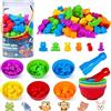 BBLIKE Set educativo Montessori: giocattolo per bambini con ciotola, pinzette e giocattoli matematici per ordinare i colori per bambini dai 2 ai 6 anni