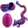 TaimeiMao Drago Stampato in 3D Nell'Uovo, Diocattolo Articolato del DragoO | Drago di Cristallo Articolato con Uovo di drago, Adatto per Auto, Decorazioni Domestiche (blu viola)