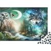 K5R8V1A4 Lupo della Foresta Mistica Puzzle 1000 Pezzi Puzzle per Adulti Carta Gufo Notturno Paesaggio Rilassante Famiglia Regalo Decorazione 52x38cm/1000pcs