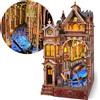 FUNPOLA Venice Night Starlit Book Nook Kit - Puzzle 3D in legno con specchio infinito LED - Decorazione fai-da-te per libreria, miniatura creativa per bambini e adulti (Notte di Venezia stellata)