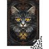 GJDNEAAKL Ritratto di Gatto Stile Gotico Puzzle 1000 Pezzi Carta per Adulti Scena Notturna Relax Regalo Casa 52x38cm/1000pcs