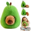 Mbuaopa Cute Capybara Peluche, 35 cm Capibara Peluche Giocattolo, 2 in 1 Kawaii Capibara Giocattolo, Design a Forma di Avocado e Rimovibile, Simpatico Giocattolo per Ragazzi, Ragazze, Bambini