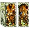FEIMUOSI DIY Book Nook Kit Booknook Puzzle 3D Legno Casa Miniatura | Angolo lettura - fermalibri decorativo per libreria - per adolescenti - Regalo Natale o compleanno
