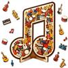 Generic Puzzle ornamentale a forma di nota musicale, puzzle 3D in legno, splendida arte da esposizione con vari frammenti interni e note musicali classiche esterne per gli amanti della musica, regalo