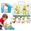 Générique Set di puzzle per trapano creativo, puzzle per trapano elettrico 289 | Set educativo di attrezzi giocattolo per trapano elettrico e cacciavite, progetti di costr
