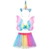 Boland 52874 - Set di Costume da Unicorno Fata, Taglia Unica per Bambini, Gonna in Tulle, Ali di Fata, Cerchietto con Orecchie, Corno, Fiori, Arcobaleno, Sacchetto, Feste a Tema, Carnevale