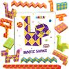 Magicat 24 Serpenti magici | Giocattolo cubo Magico Twist Puzzle, 24 Pezzi à 24 Blocchi, Costruzione Diversi Oggetti per Bambini e Adulti…