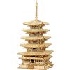 Rolife Architecure, set di puzzle 3D a cinque piani, pagoda a cinque piani, kit di modelli per adulti da costruire, decorazione per scrivania zen per la casa, regalo per uomini e bambini