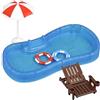 Shengruili 5 decorazioni per piscina in miniatura, per la casa delle bambole, per la spiaggia, per la piscina, il paesaggio della piscina, la spiaggia, il micro paesaggio, la decorazione in miniatura in vetro di