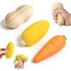 HHDESHSL 3 Pezzi Squishy Alimentari Realistici, Mais Carota Arachide, Giocattoli da Spremere, Fidget Toys Antistress Morbidi per Ufficio, Casa, Viaggio e Regalo