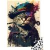 YDSKXITYGKGJ Gatto Stile Vintage Puzzle 1000 Pezzi Puzzle per Adulti Design Artistico Rilassante Concentrazione Decorazione Regalo 52x38cm/1000pcs