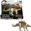 Mattel Jurassic World Strike Attack Dinosauro giocattolo con azione a colpo singolo e articolazioni mobili, action figure Tuojiangosaurus include gioco digitale