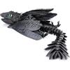ZHRUOYAO Drago Wyvern piumato, drago stampato in 3D, draghi articolati con ali, giocattoli stampati in 3D, animale domestico da scrivania, perfetto per gli appassionati di fantasia