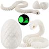 Joycabin Serpente Giocattolo 3D Stampato, Uovo di Drago 3D Stampato Pasqua, Uova di Serpente, Animali 3D Stampati Giocattolo per Bambini Regali, Decorazione da Scrivania e Casa (30cm/Bianco)