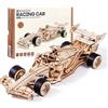 ROBOTIME Auto da Corsa Modello 3D in Legno a Carica, LK505 | 247 pezzi, Differenziale planetario, Sterzo regolabile a 45°, Scatola sonora meccanica
