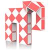 ROXENDA Magic Snake con 48 Blocchi, Magic Snake Cube Twist Puzzle - 3D Puzzle Giocattolo di Fidget Snake Gadget Compleanno per Bambini e Adulti - 1 Pack (Rosso)