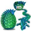 Koala Studio Drago Articolato & Uovo di Drago Stampato in 3D - Decorazione per Universo Fantastico / Fidget Toy - Idea Regalo Unica Decorazione per la Casa Camera Bambini Figura Kawaii (Blu Verde Brillante)