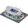 Atomic Building Modello Di Architettura Da Costruire Con Mini Blocchi, Design Realistico Di Campo Da Calcio. Collezione Degli Stadi D'Élite Del Mondo. Stadio Della Città Di Manchester, Regno Unito.