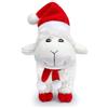 lilizzhoumax Simpatico agnello di peluche da 18 cm, con supporto di peluche a forma di pecora natalizia, super morbido, decorazione per la casa, regalo per amici e bambini, rosso