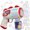 Mkhiuno Pistola a Bolle per Bambini, Sparabolle di Sapone Ricaricabile con Luce LED e 20 Concentrato di Schiuma di Sapone Macchina per Bolle Automatica per Bomboniere, Attività all'Aperto e al Coperto