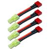VUNIVERSUM 4 adattatori Premium in nylon giapponese da 9,5 mm, connettore maschio a T-Dean T femmina maschio oro 14 AWG cavo per batteria Lipo compatibile con Tamiya