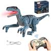 YANGUN Dinosauro Telecomandato Giocattolo, Dinosauro Che Cammina e Ruggisce con Luci LED, Giocattolo Dinosauri per Bambini dai 3 Anni