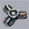 AYUNJIE Fidget Autismo Sensoriale Spinner Regali per Adulti e Bambini, Stress Ansia ADHD Sollievo Fidget Giocattolo, Metallo Dito Mano Spinner Giocattoli Sensoriali con Luce Luminosa (C,Nero)