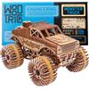 Wood Trick Monster Truck Puzzle 3D di Legno per Adulti da Costruire | [556 Pezzi] Rotola Fino a 5,5 m - Kit di Montaggio Meccanico in Legno DIY per Adulti